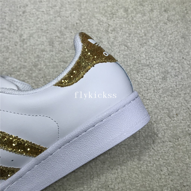 Adidas Superstar White Golden Strips S76924